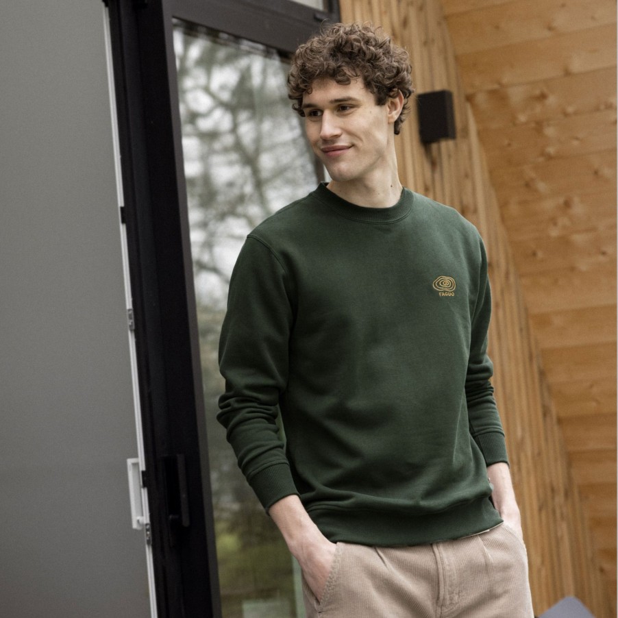 FAGUO  | Dark Green Round Neck Sweatshirt